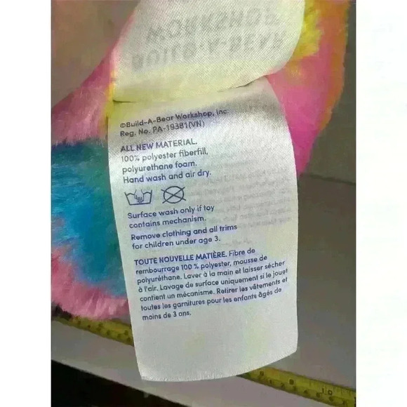 Build-A-Bear Workshop Rainbow Teddy Bear Plush 16" Multicolor - Picture 5 of 7